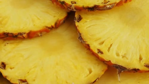 Close Up of Fresh Pineapple Slices