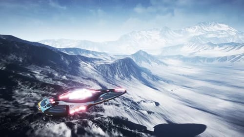 Un vaisseau spatial sur Snow Planet