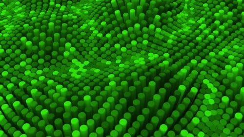 Abstract green multicolored rainbow colorful background with cylinders