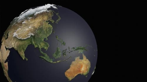 3D Realistic Earth Globe Rotation Loop