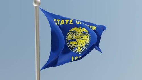 Realistic 3D Oregon State Flag Waving Animation