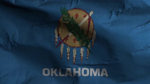 Realistic Waving Flag of Oklahoma State Animation