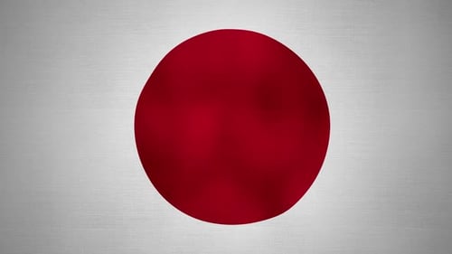 Realistic Japan Flag Waving Loop with Fabric Texture