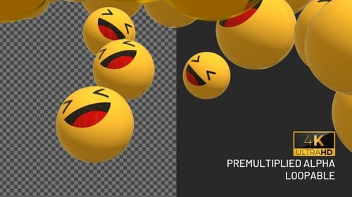 Floating 3D Laughing Emoji Animation