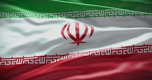 Realistic Waving Flag of Iran Animation