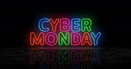 Cyber Monday Neon Text Animation