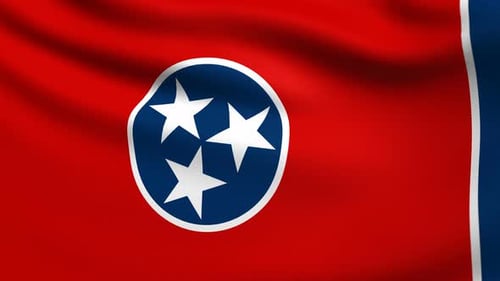 Seamless Waving Flag of Tennessee State Animation