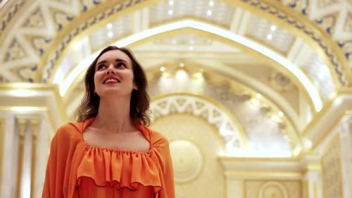 Girl Enjoys the Beautiful View of the Palace