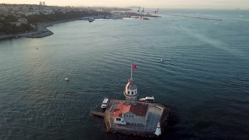 Luftaufnahme des Maiden's Tower Istanbul