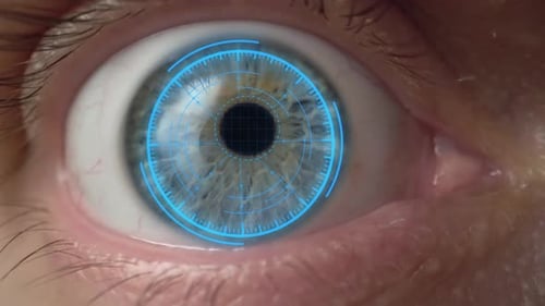 Close Up of Eye with Scan Animation