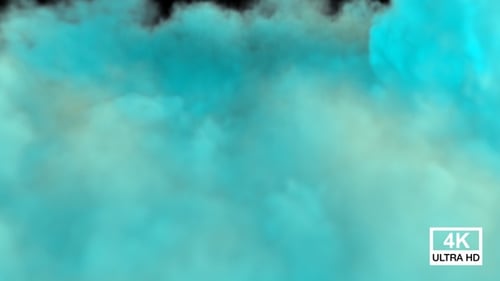 Dynamic Cyan Fluid Smoke Transition Overlay