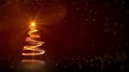 Elegant Glowing Light Trail Christmas Tree Animation