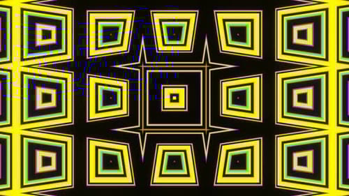 Des formes abstraites multicolores lumineuses pulsent à l'infini