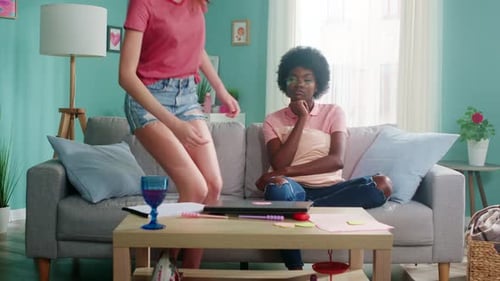 Sad AfroAmerican Woman Is Comforted By Friend