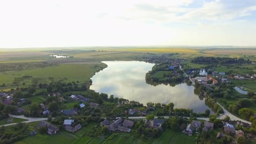 Green Country Panorama. Top Aerial View