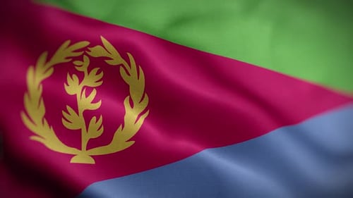 Eritrea Flag Waving Realistic Fabric Seamless Loop