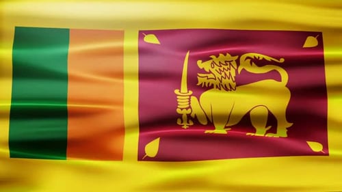 Waving Sri Lanka National Flag Seamless Loop Background