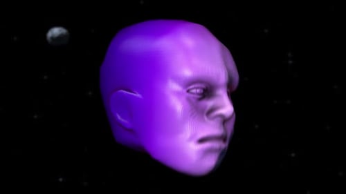 3D Abstract Morphing Human Head in Space