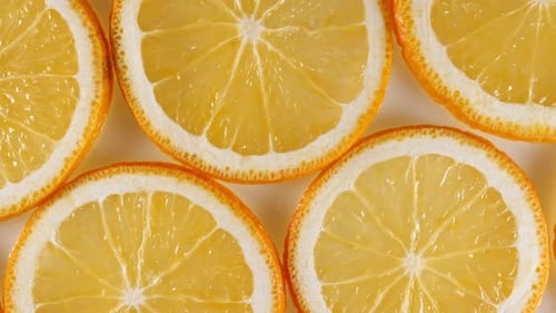 Bright Close Up of Sliced Oranges