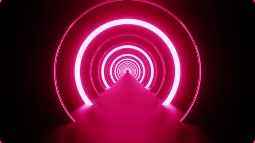 Pink Circle Tunnel Vj Loop Background HD