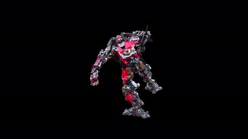 3D Futuristic Robot Performing Dynamic Dance Moves Animation