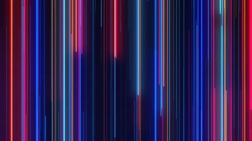 Vibrant Vertical Neon Light Lines Abstract Motion Background