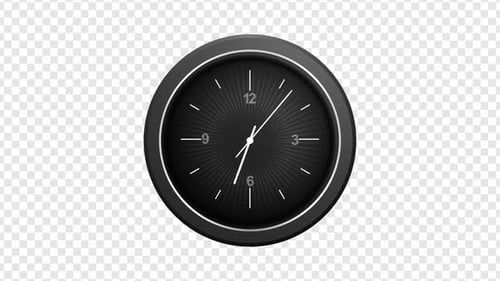 Modern Analog Clock Counting Time Animation