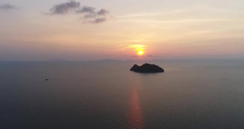 Small Island Open Ocean Aerial View
