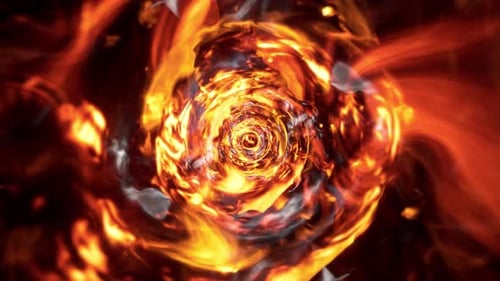 Abstract Fire Tornado Tunnel Effect 4K 02