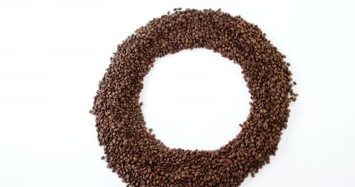 Coffee beans forming circle