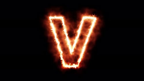 Burning Letter V Reveal Animation