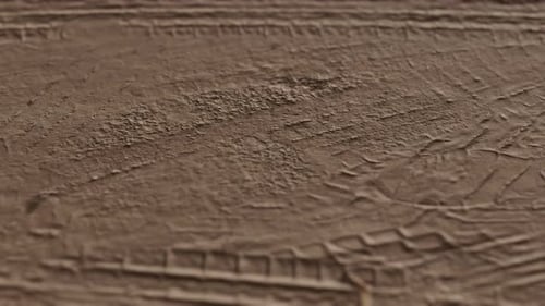 Closeup of Dirty Ground Road