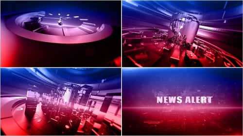 Futuristic News Alert Broadcast Opener with Dynamic Spinning Globe