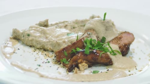 Delicious Meal on Plate Close Up