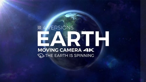 Realistic 3D Earth Globe Rotating in Space Animation