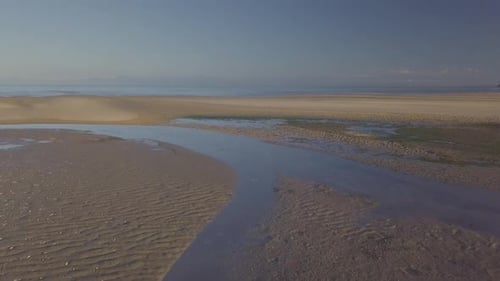 Empty beach aerial footage