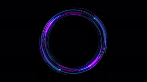 Abstract Tech Bunte Leuchtkreise