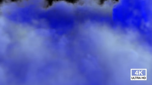 Blauer Rauch, der auf den Boden strömt und sich ausbreitet, fällt V4