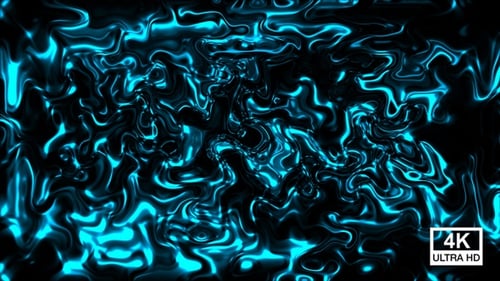 Abstract Fluid Blue Neon Liquid Glow Seamless Loop Background
