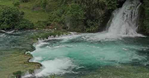 Skradin's Wasserfall, Skradinski Buk, Naturpark Krka, in der Nähe von Sibenik in Damaltien, Kroatien