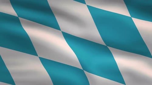 Waving Blue and White Diamond Pattern Flag Background