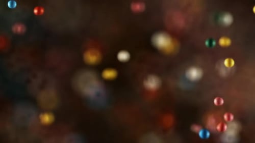 Colorful Spheres Floating Against Dark Background