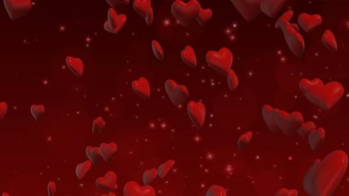 Floating Red Hearts Loopable Background Animation