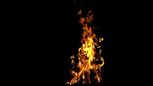 Feuerflamme auf dem schwarzen Hintergrund