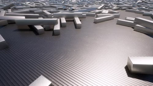 Metal Chrome Blocks Boxes Techno Intro Metallic Surface