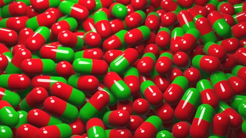 Medizinische Pillen | Kapseln | Pharmazeutische Antibiotika | Vitamin-Animation | 4K