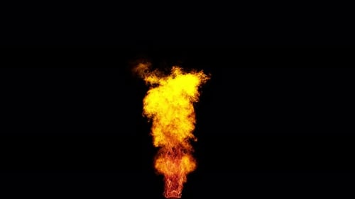Dynamic Realistic Fire Burst Animation with Alpha Channel