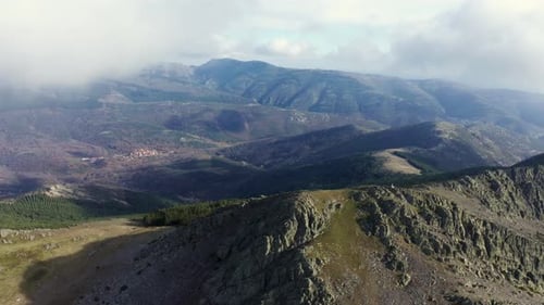 Majestic Mountain Range Aerial View
