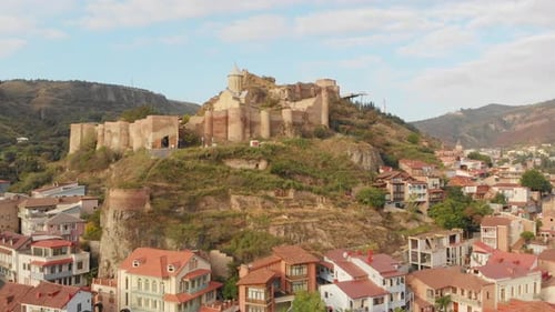 Aerial View Of Narikala Fortress In Tbilisi, Georgia