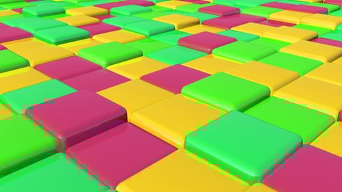 Abstract Geometric Grid of Colorful Popping Cubes Loop